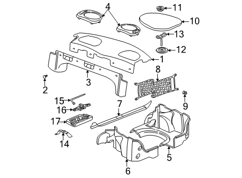 2000 Oldsmobile Alero Retainer, (Push, In) *Graphite Diagram for 22575287