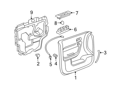 2007 Hummer H3 Front Door Diagram