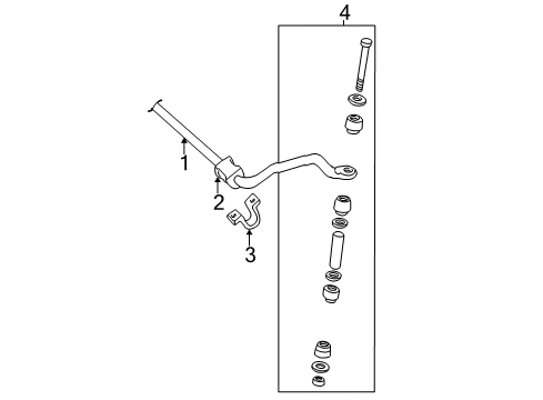 2008 GMC Savana 1500 Stabilizer Bar & Components - Front Diagram