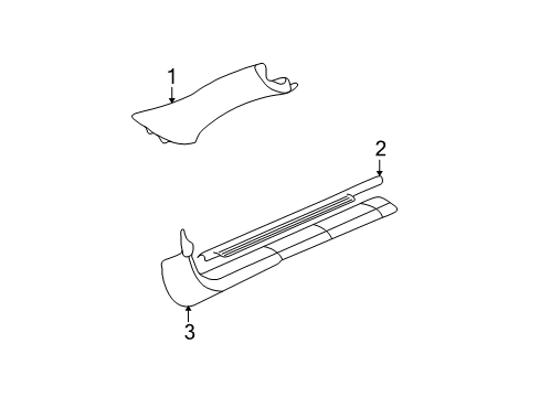 2001 Oldsmobile Alero Interior Trim - Pillars, Rocker & Floor Diagram 1 - Thumbnail