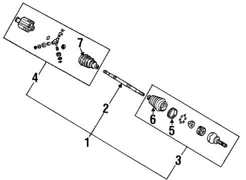 2000 Cadillac Eldorado Drive Axles - Front Diagram