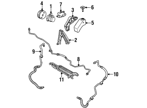 1992 Cadillac Eldorado P/S Pump & Hoses, Steering Gear & Linkage Diagram 3 - Thumbnail