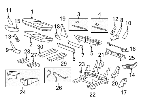 2012 Buick Enclave Second Row Seats Diagram 1 - Thumbnail