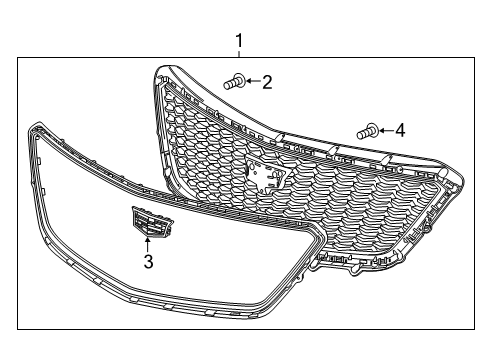 2020 Cadillac XT4 Grille & Components Diagram