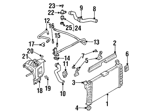 1998 Chevy Lumina Thermostat Bypass Pipe Assembly Diagram for 24504902