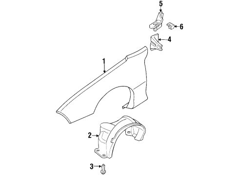 1993 Pontiac Firebird Bracket, Front Fender Rear Upper Diagram for 10414406