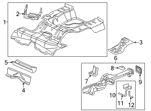 2007 Chevy Cobalt Support Assembly, Battery Tray Diagram for 15793349