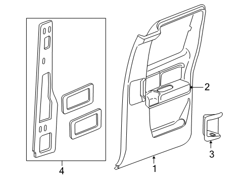 2006 GMC Sierra 1500 Interior Trim - Rear Door Diagram 1 - Thumbnail