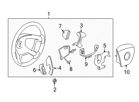 2013 Chevy Traverse Cover, Steering Wheel Spoke Diagram for 22992833