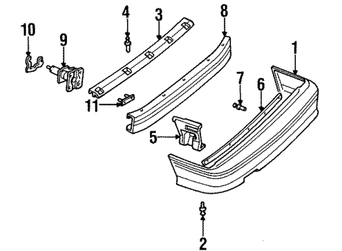 1993 Chevy Cavalier Rear Bumper Cover Diagram for 22538765