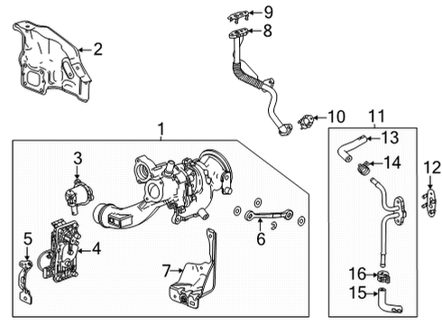 2023 Chevy Trailblazer Gasket, Turbo Cool Feed & Rtn Pipe Diagram for 12671750