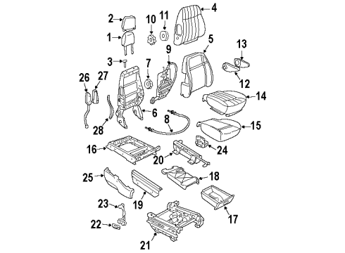 2004 Oldsmobile Silhouette Front Seat Components Diagram