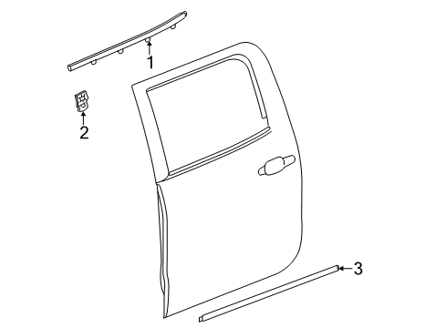 2017 GMC Sierra 1500 Exterior Trim - Rear Door Diagram 1 - Thumbnail