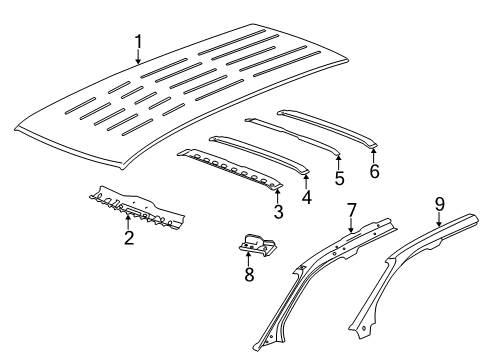 2010 Chevy Traverse Roof & Components Diagram 2 - Thumbnail