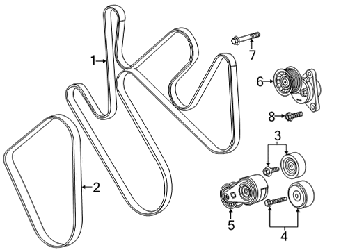 2021 Chevy Silverado 3500 HD Belts & Pulleys  Diagram 1 - Thumbnail