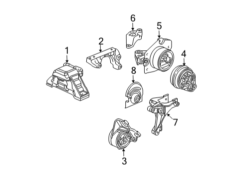 2009 Chevy HHR Bracket, Trans Rear Mount Diagram for 22729625