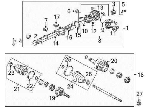 2016 Buick Enclave Axle & Differential - Rear Diagram