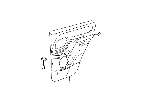 2005 Cadillac Escalade Interior Trim - Rear Door Diagram