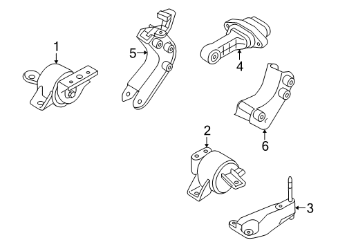 2011 Chevy Aveo5 Engine & Trans Mounting Diagram