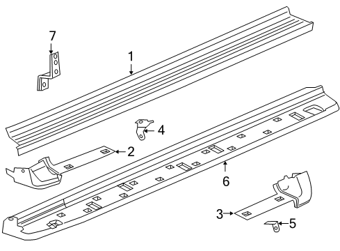 2004 Cadillac Escalade ESV Running Board Diagram 1 - Thumbnail