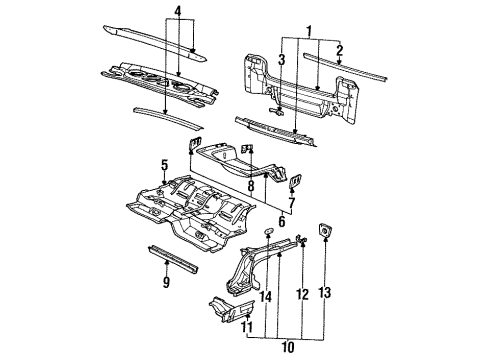 1991 Saturn SL2 Panel Asm,Rear End Diagram for 21126080