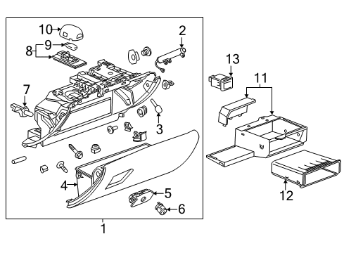 2019 Cadillac ATS Glove Box Diagram