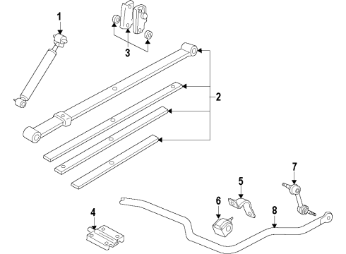 2010 GMC Canyon Rear Suspension Components, Stabilizer Bar Diagram 2 - Thumbnail