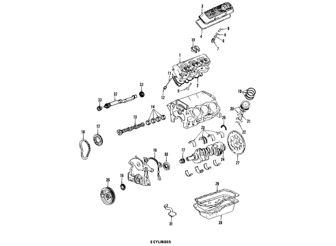 1992 Oldsmobile Toronado Engine Parts & Mounts, Timing, Lubrication System Diagram