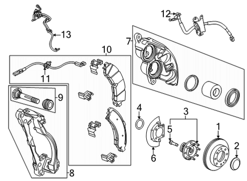 2024 GMC Sierra 3500 HD Front Brakes Diagram 2 - Thumbnail