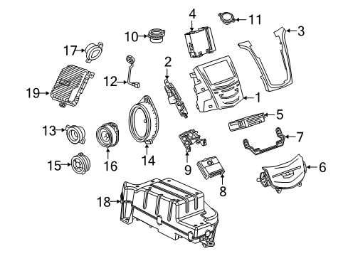 2018 Cadillac Escalade Applique Assembly, Instrument Panel Lower Trim Plate *Galvano Silvv Diagram for 23386252