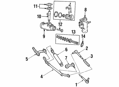 1988 GMC K3500 P/S Pump & Hoses, Steering Gear & Linkage Diagram 4 - Thumbnail