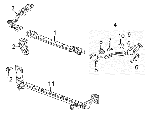 2020 Buick Regal Sportback Bracket, Front End Upper Tie Bar Diagram for 22978203