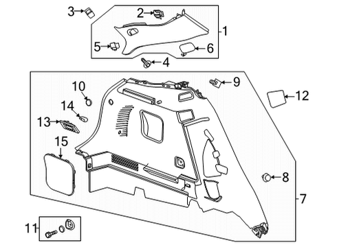 2022 Buick Encore GX Panel Assembly, Body L/Plr Upr Tr *Gray Y Diagram for 42763418