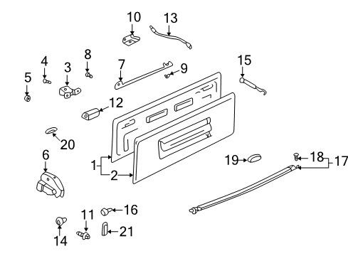 2001 Pontiac Aztek Tail Gate Diagram