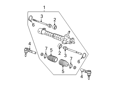 2008 Chevy Malibu Gear Asm,Steering (Remanufacture) <See Guide/Contact Bfo> Diagram for 19303500