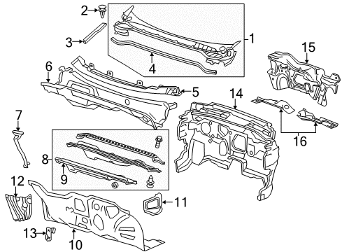 2013 Chevy Volt Cowl Diagram