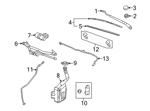 2007 Pontiac G5 Wiper & Washer Components, Body Diagram