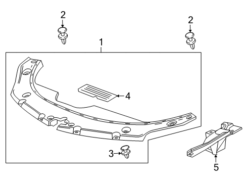 2014 Cadillac SRX Splash Shields Diagram