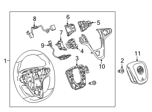 2016 Buick Regal Steering Wheel Assembly *Black Diagram for 23191560