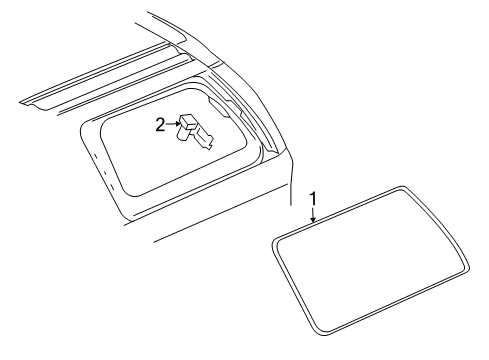 2004 Chevy Trailblazer EXT Quarter Panel - Glass & Hardware Diagram