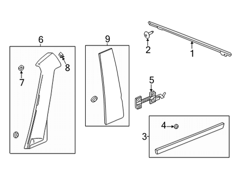 2022 GMC Hummer EV Pickup MOLDING ASM-FRT S/D WDO BELT RVL Diagram for 85579599