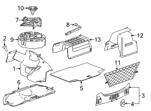 2012 Buick LaCrosse Interior Trim - Rear Body Diagram 3 - Thumbnail