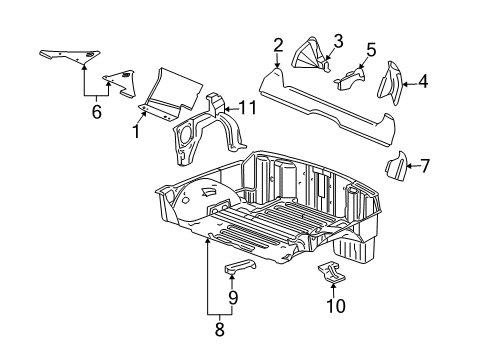 2010 Chevy Corvette Rear Body Panel, Floor & Rails Diagram 2 - Thumbnail