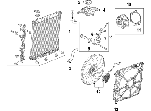 2015 GMC Canyon Cooling System, Radiator, Water Pump, Cooling Fan Diagram 6 - Thumbnail