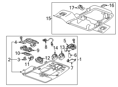 2016 Chevy Malibu Limited Console, Roof *Titanium Diagram for 23248576