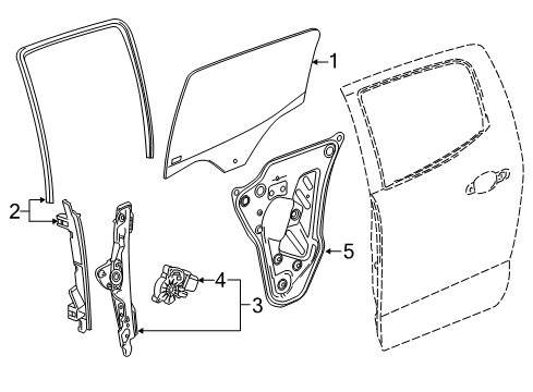 2022 Chevy Colorado Front Door Glass & Hardware Diagram 2 - Thumbnail