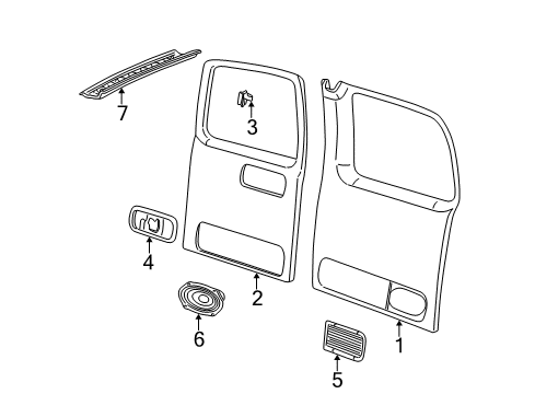 1999 Chevy Express 2500 Interior Trim - Back Door Diagram