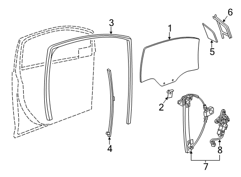 2015 Chevy Spark Front Door - Glass & Hardware Diagram