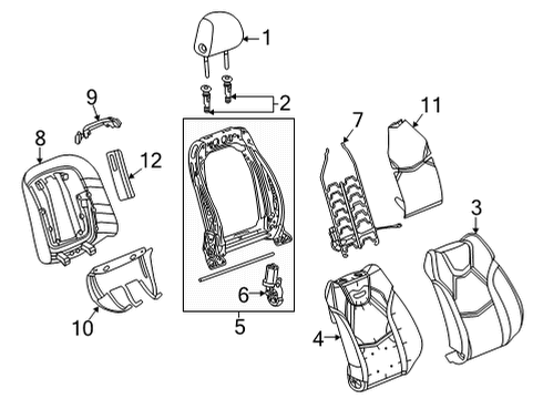 2023 Cadillac CT5 Passenger Seat Components Diagram 1 - Thumbnail