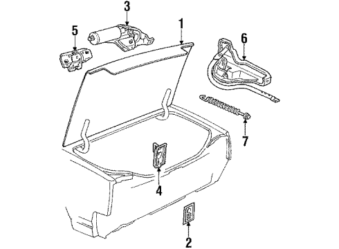 1989 Oldsmobile Cutlass Calais R/Cmpt Lid Decal, (Chestnut * W8566) Diagram for 22545149